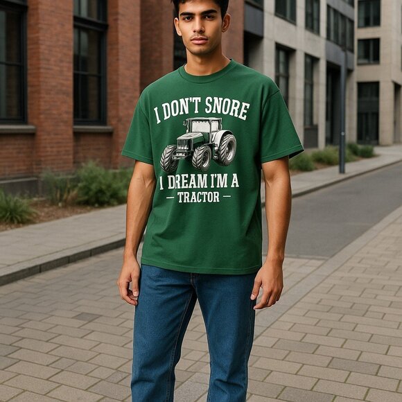 Port and Company Other - T-shirt Sz XL NEW green I Don't Snore Tractors Funny Country Graphic whimsical